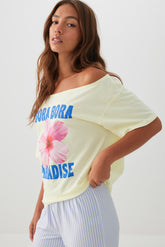 Oversized Off Shoulder PJ T-Shirt