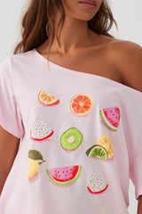 Oversized Off Shoulder PJ T-Shirt
