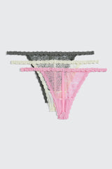 3-Pack Lace String Panties