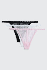 3-Pack Lace String Panties