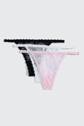 3-Pack Lace String Panties