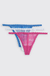 3-Pack Lace String Panties