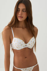 Floral Print Push Up Bra