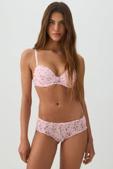 Floral Print Push-Up Bra