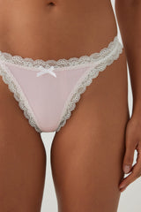 Lace Trim Seamless String Panty