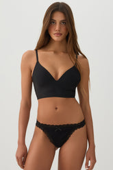 Lace Trim Seamless String Panty