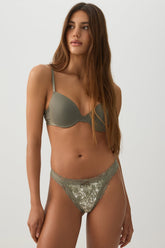 Lace Trim Seamless String Panty