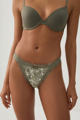 Lace Trim Seamless String Panty