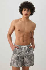 Camouflage Print Swim Trunks