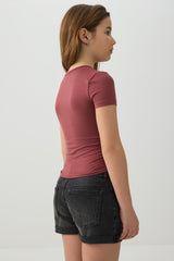 Ruched Side Printed T-Shirt