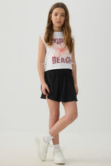 Printed Tank Top with Side Bows