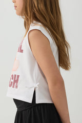 Printed Tank Top with Side Bows