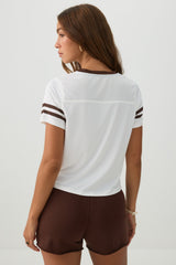 Mesh Jersey V Neck T-Shirt