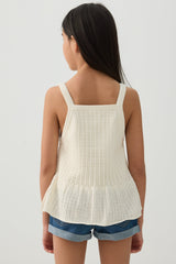 Textured Knit Peplum Tank