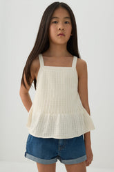 Textured Knit Peplum Tank