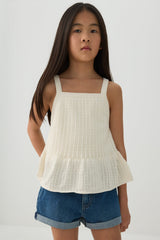 Textured Knit Peplum Tank