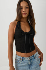 Lace Halter Tank Top