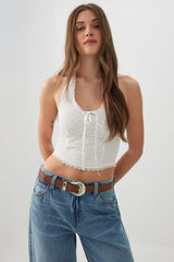 Lace Halter Tank Top
