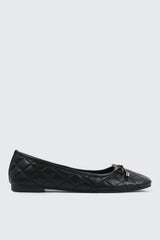 Quilted Square Toe Ballet Flats
