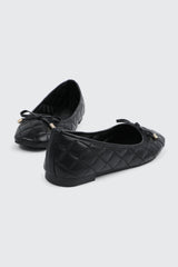 Quilted Square Toe Ballet Flats