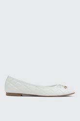 Quilted Square Toe Ballet Flats