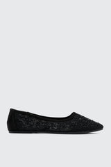 Embellished Lace Flats