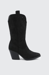 Floral Cutout Cowboy Boots