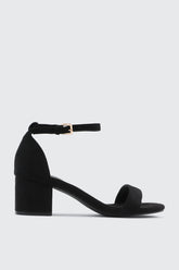 Faux Suede Block Heel Sandals