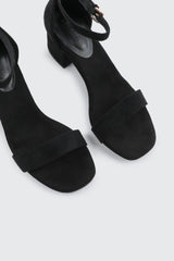 Faux Suede Block Heel Sandals