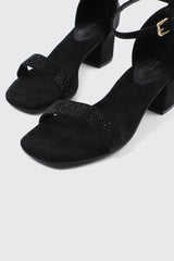 Faux Suede Block Heel Sandals
