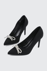 Rhinestone Bow Pumps