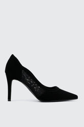 Faux Suede & Lace Pumps