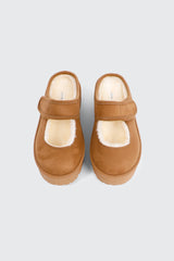 Faux Sheepskin Mary Janes