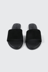 Faux Leather One Band Flat Sandals