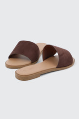 Faux Leather One Band Flat Sandals