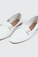 Faux Leather Square Toe Loafers