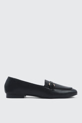 Faux Leather Square Toe Loafers