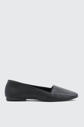Faux Leather Round Toe Loafers