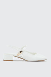Slingback Shoes with Metal Ornament