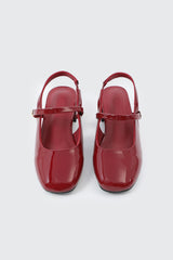 Slingback Shoes with Metal Ornament
