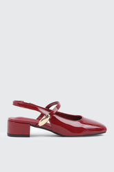 Slingback Shoes with Metal Ornament
