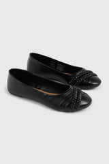 Ballerina Flats with Braided Detail