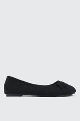 Pleated Round Toe Ballet Flats