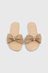 Flat Sandals with Gold Ornament