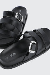 Chunky Slides with Buckle Detail