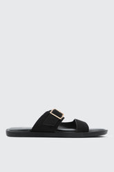 Faux Suede Flat Sandals