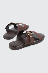 Faux Suede Flat Sandals