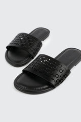Flat Sandals with Cutout Design