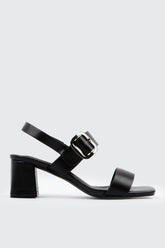 Block Heel Sandals with Buckle Strap