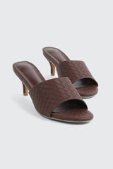 Woven Mule Kitten Heels